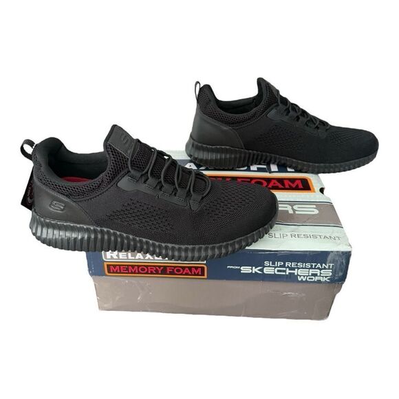 Sketchers Work Cessnock SR Black Shoes Relaxed Fit Memory Foam Men’s Size 9 - Picture 4 of 10